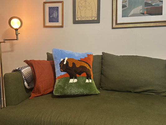 Tufted Throw Pillow Cover - Bison