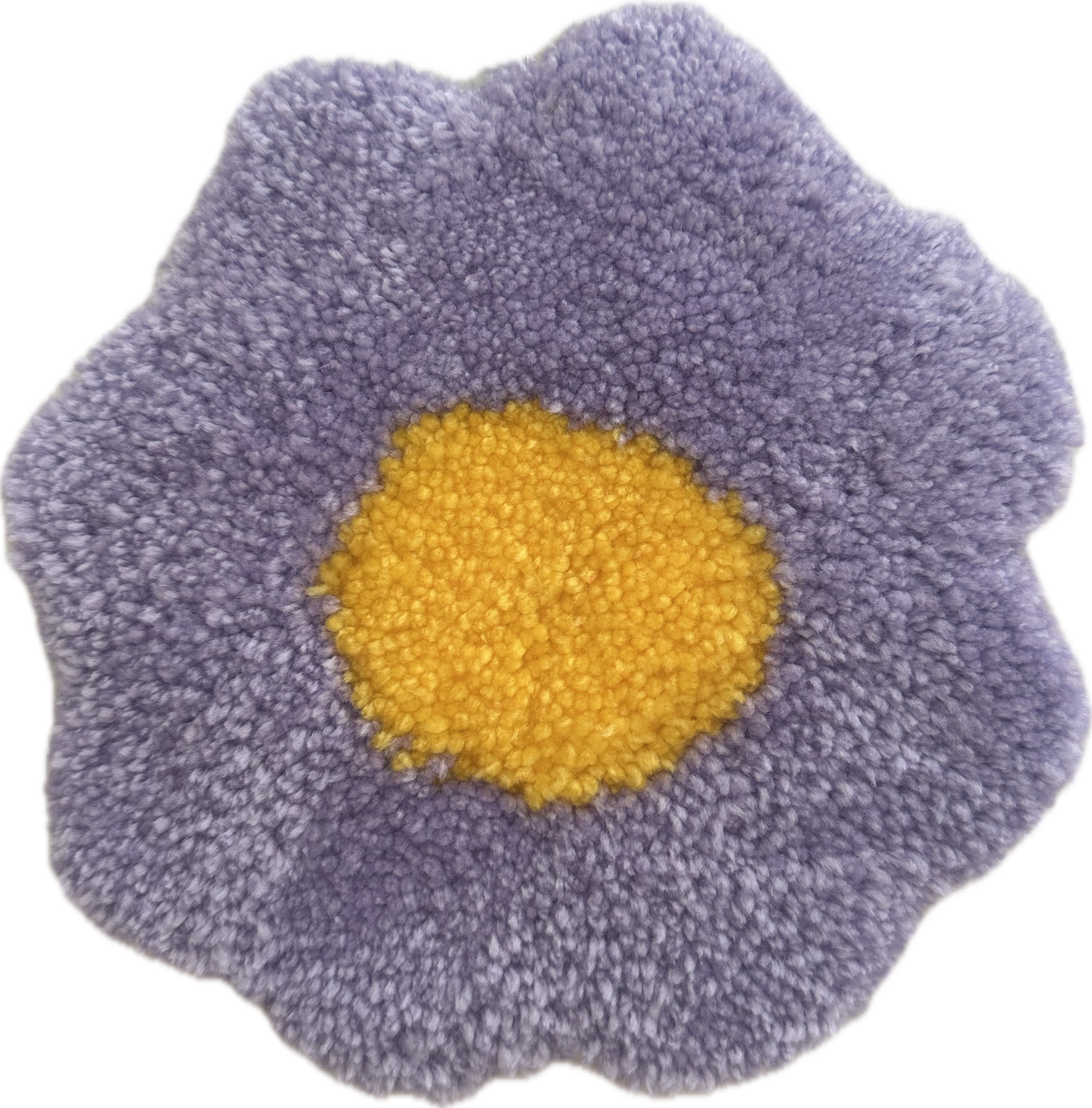 Flower Mug Rug | Tufted Floral Accent | Handmade Textile Home Decor